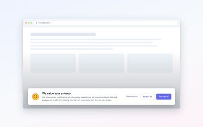 Cookie consent banner asking the visitor to accept, reject or manage cookies on a website